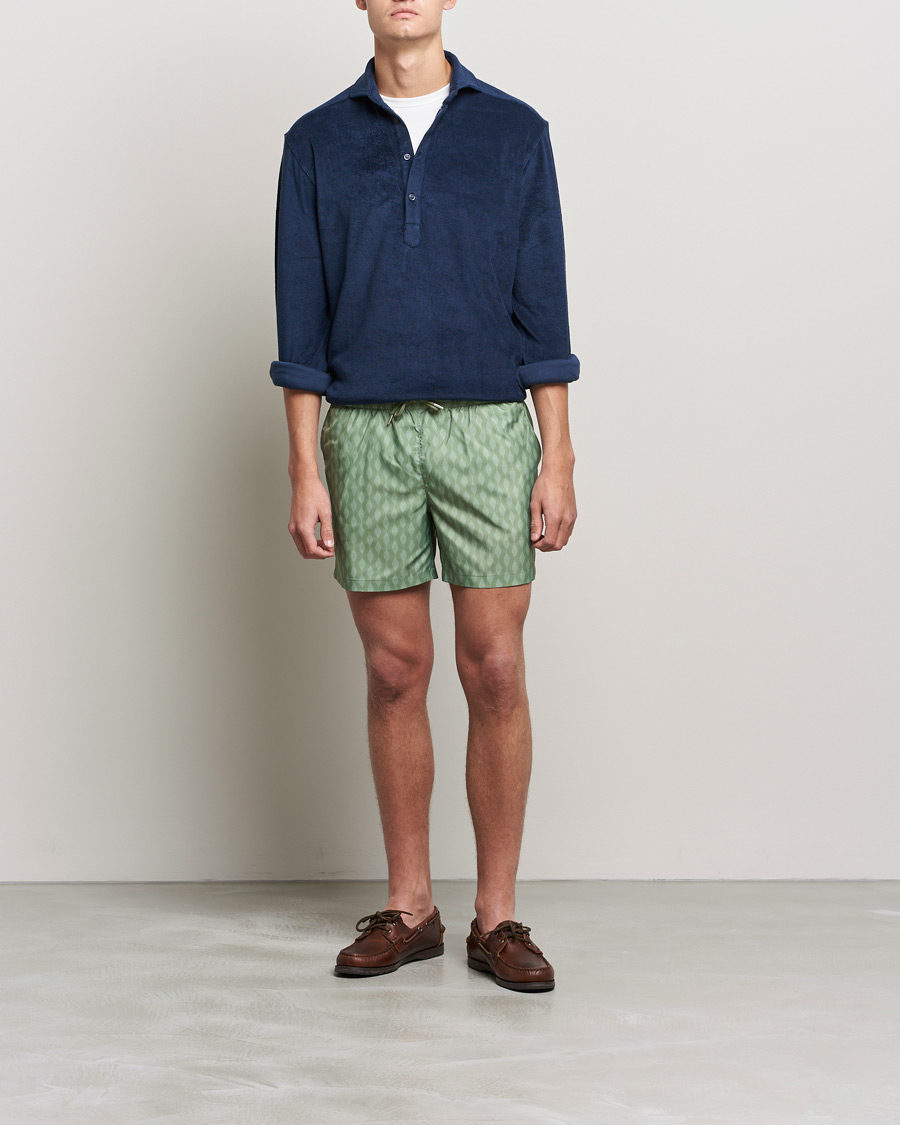 Mies | Uimahousut | The Resort Co | Classic Swimshorts Green Waves