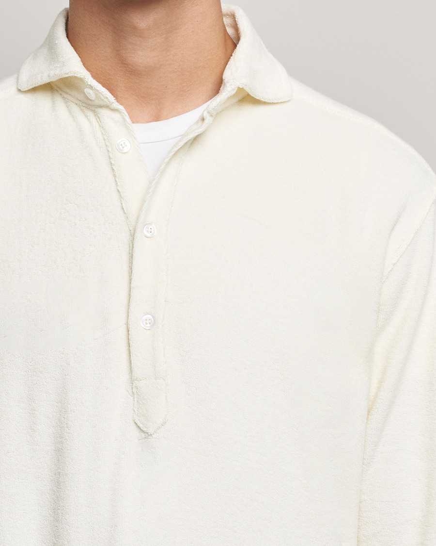 Mies | Kauluspaidat | The Resort Co | Terry Popover Shirt White