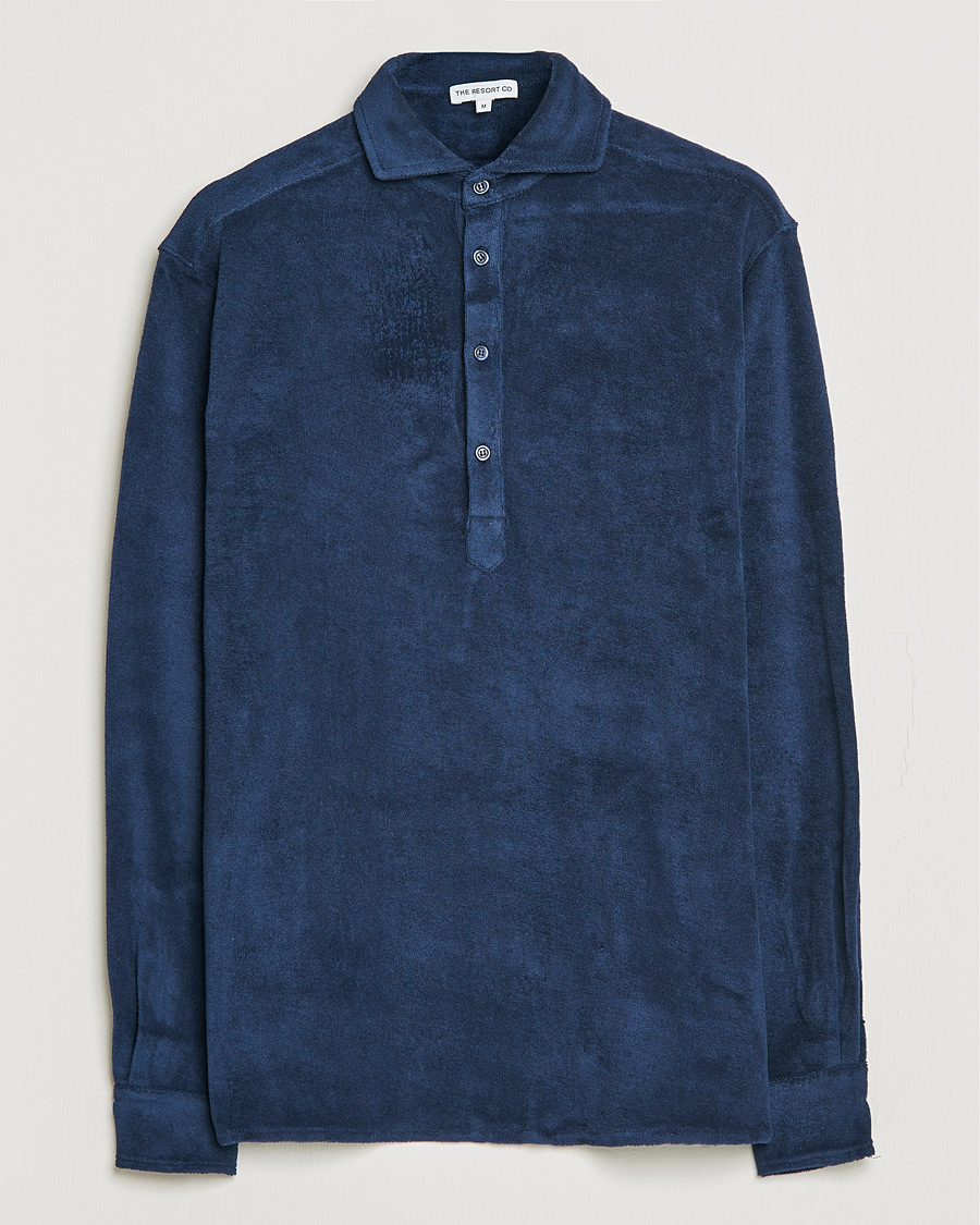 Mies | Terry | The Resort Co | Terry Popover Shirt Navy