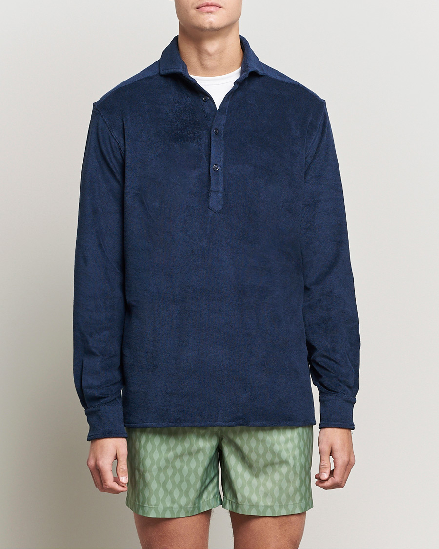 Mies |  | The Resort Co | Terry Popover Shirt Navy
