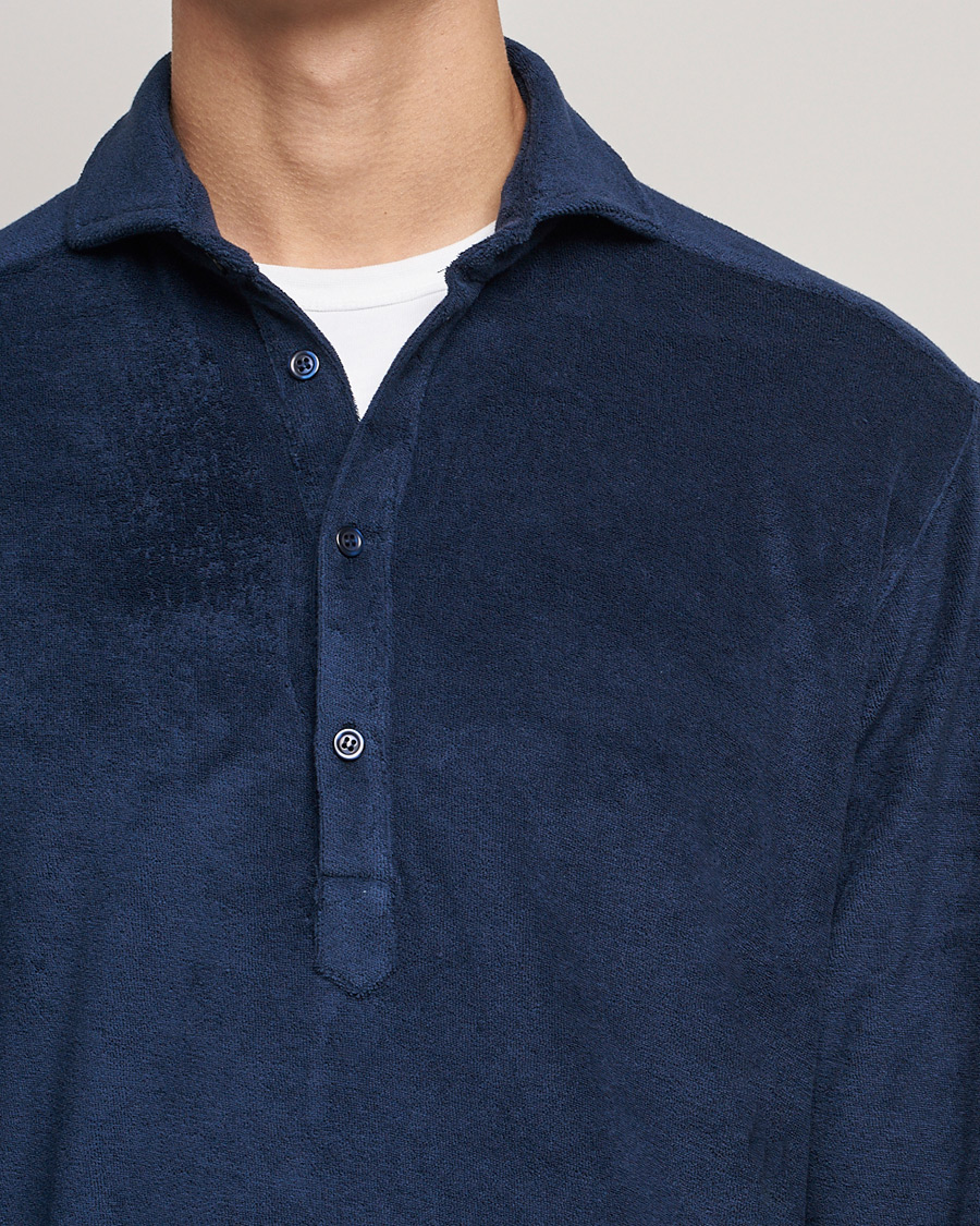 Mies | Kauluspaidat | The Resort Co | Terry Popover Shirt Navy