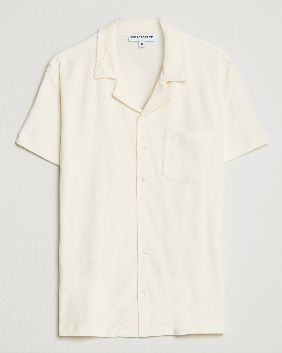 Mies | Kauluspaidat | The Resort Co | Short Sleeve Terry Resort Shirt White