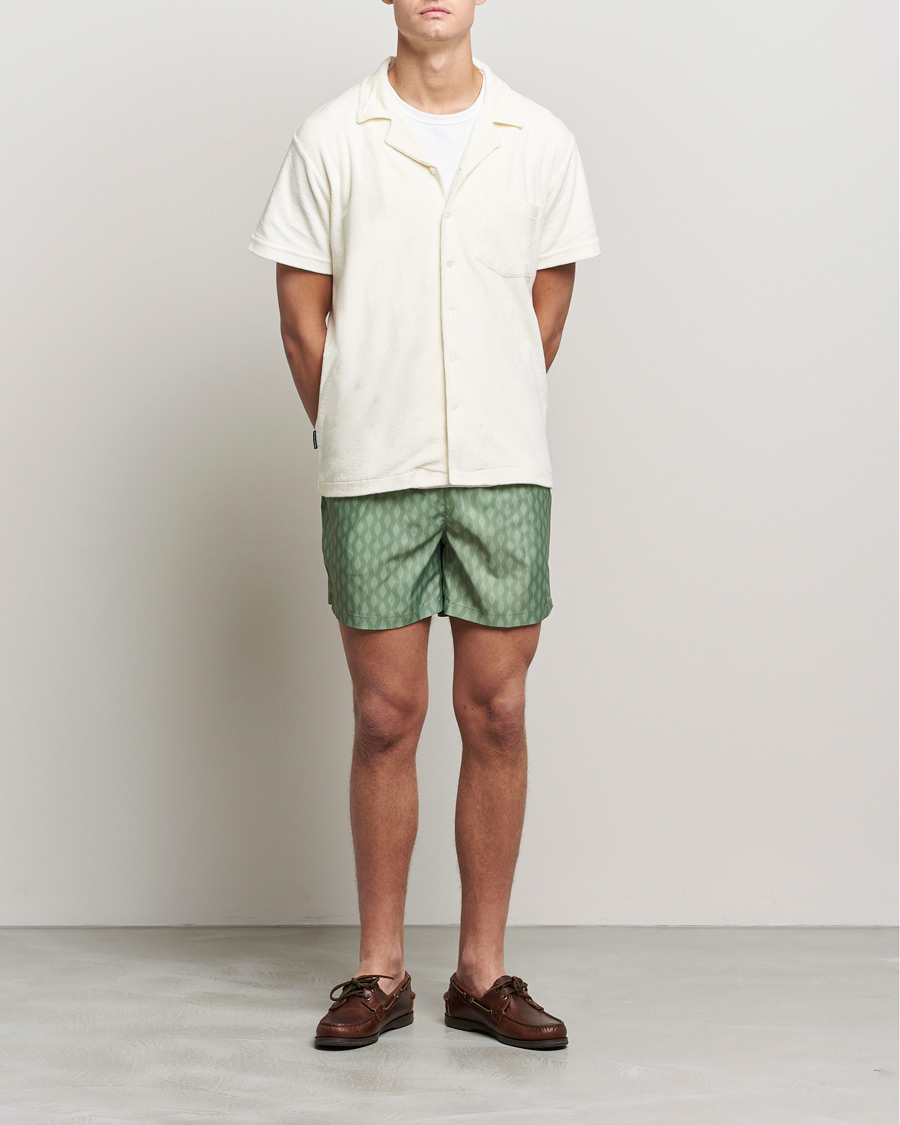 Mies | Kauluspaidat | The Resort Co | Short Sleeve Terry Resort Shirt White