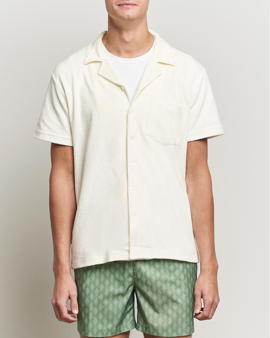 Mies | Kauluspaidat | The Resort Co | Short Sleeve Terry Resort Shirt White