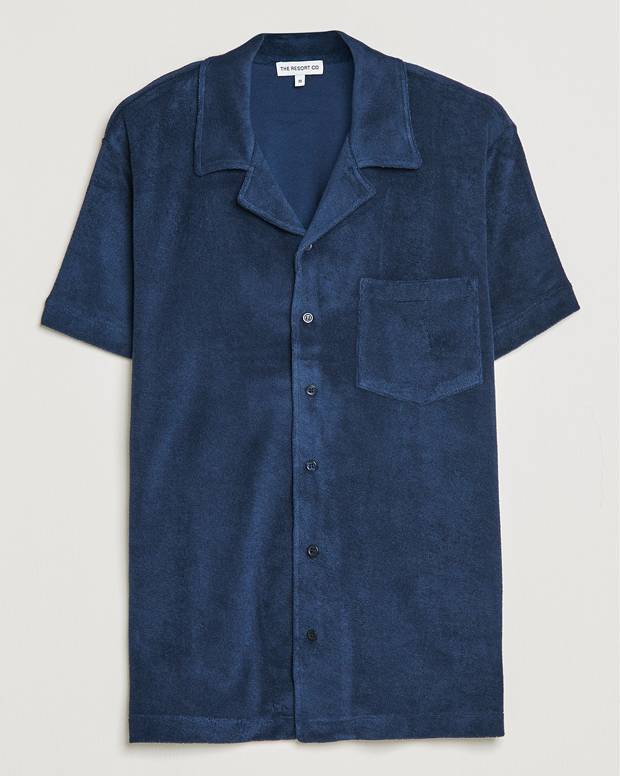 Mies | Kauluspaidat | The Resort Co | Short Sleeve Terry Resort Shirt Navy