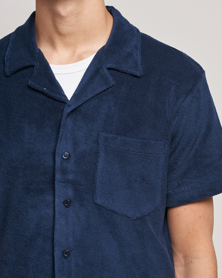 Mies | Kauluspaidat | The Resort Co | Short Sleeve Terry Resort Shirt Navy