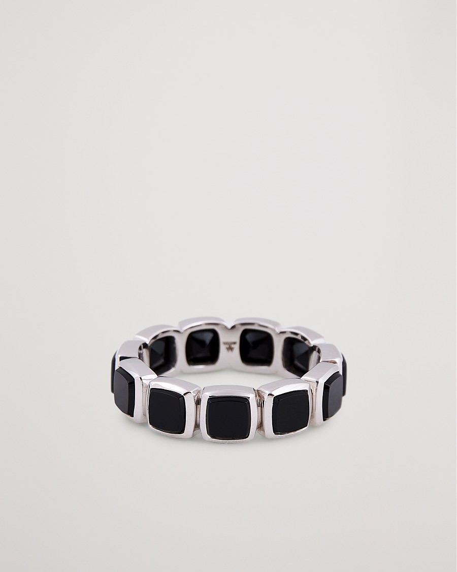 Mies | Tom Wood Cushion Band Black Onyx Ring Silver | Tom Wood | Cushion Band Black Onyx Ring Silver