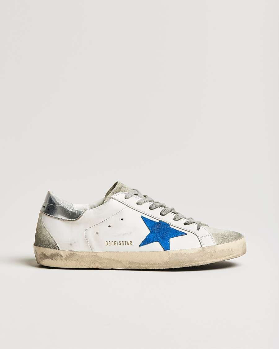 Mies | Golden Goose Deluxe Brand Super-Star Sneakers White/Electric Blue | Golden Goose | Deluxe Brand Super-Star Sneakers White/Electric Blue