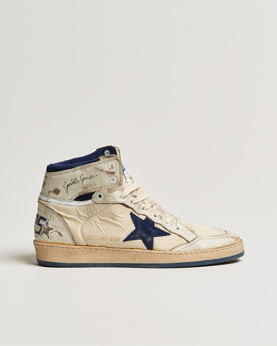 Mies | Golden Goose Deluxe Brand Sky Star Vintage Basket Sneaker White/Dark Blue | Golden Goose | Deluxe Brand Sky Star Vintage Basket Sneaker White/Dark Blue
