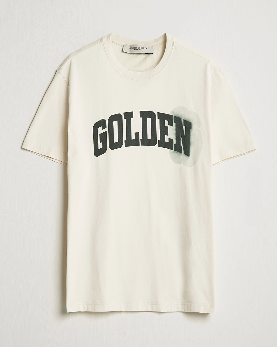 Miehet |  | Golden Goose Deluxe Brand | Journey Logo T-Shirt Bone White