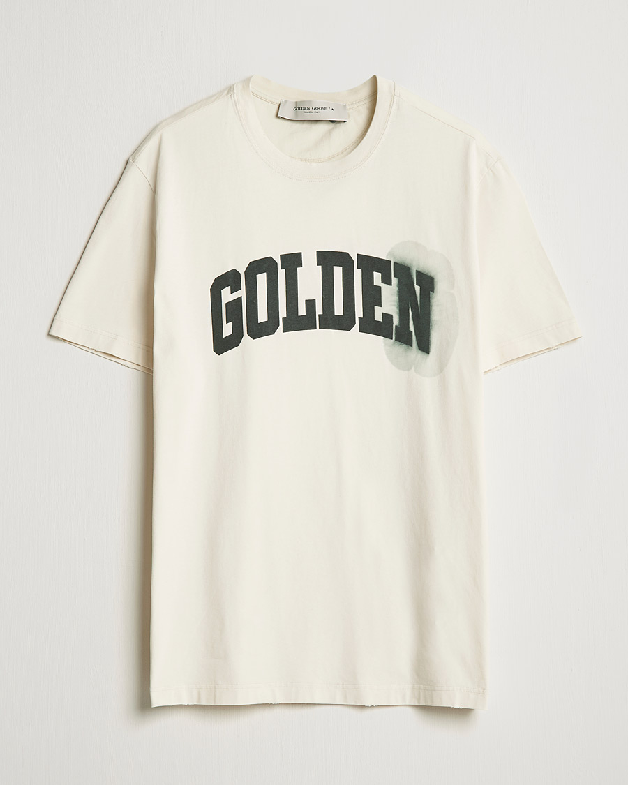 Mies | T-paidat | Golden Goose | Deluxe Brand Journey Logo T-Shirt Bone White