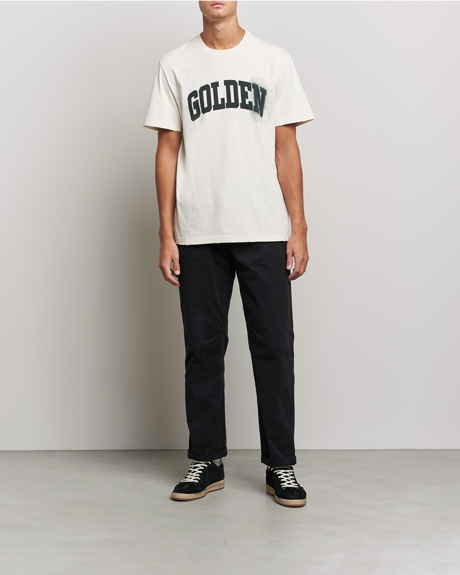 Mies | T-paidat | Golden Goose | Deluxe Brand Journey Logo T-Shirt Bone White