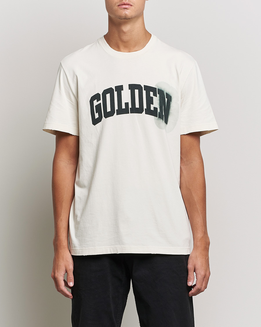 Mies | T-paidat | Golden Goose | Deluxe Brand Journey Logo T-Shirt Bone White