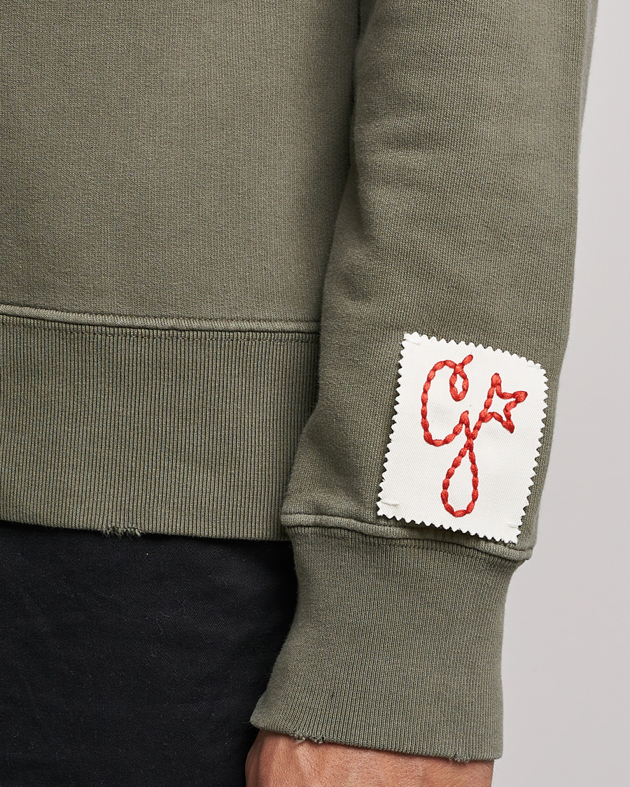Mies | Puserot | Golden Goose | Deluxe Brand Distressed Cotton Sweatshirt Dusty Olive