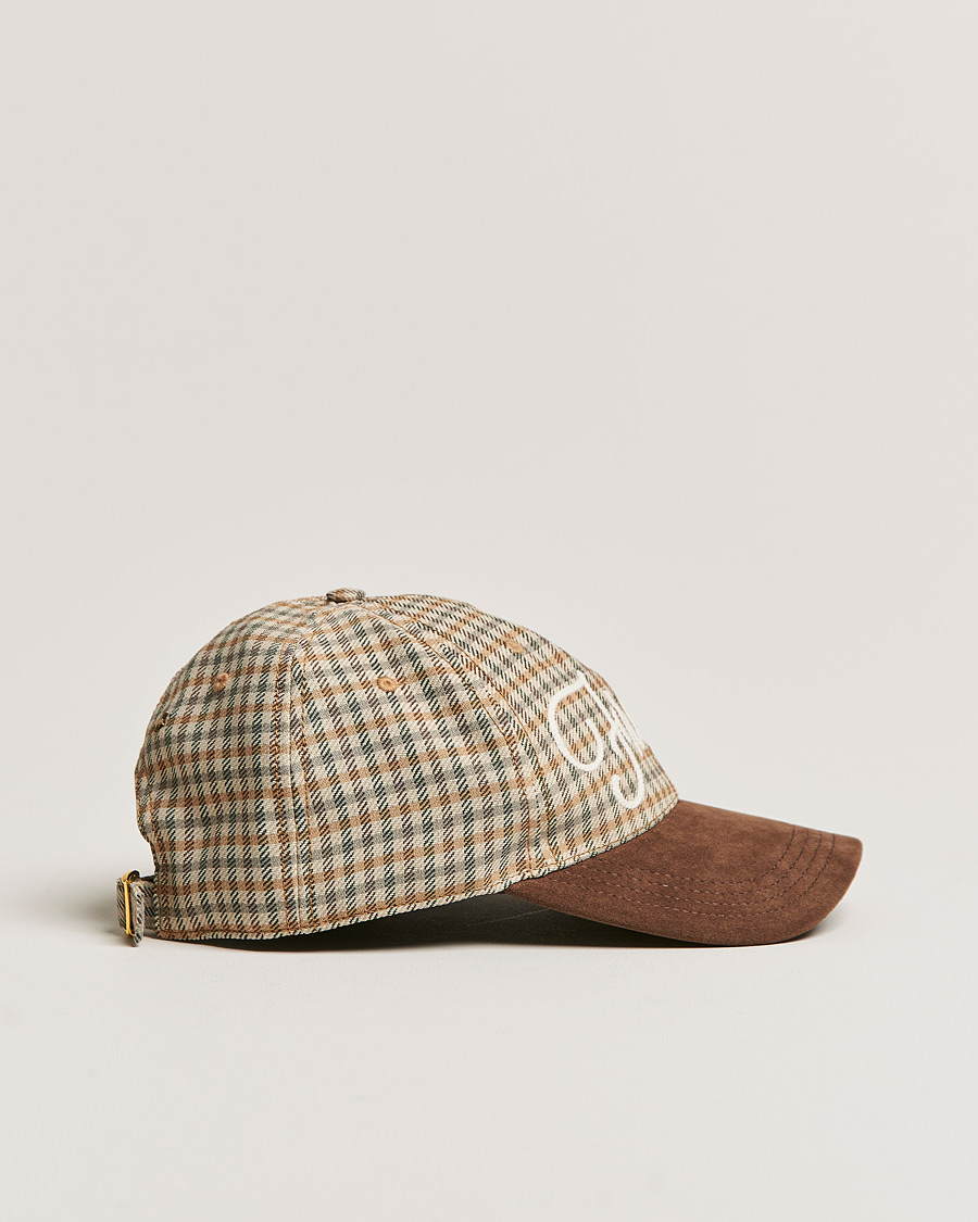 Mies | Golden Goose Deluxe Brand Alcantara Baseball Cap Brown Check | Golden Goose | Deluxe Brand Alcantara Baseball Cap Brown Check