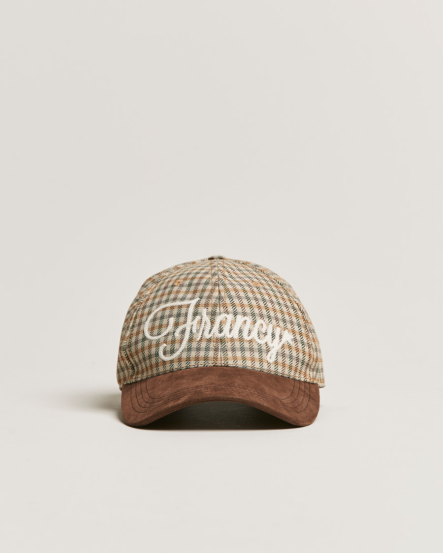 Mies | Golden Goose Deluxe Brand Alcantara Baseball Cap Brown Check | Golden Goose | Deluxe Brand Alcantara Baseball Cap Brown Check