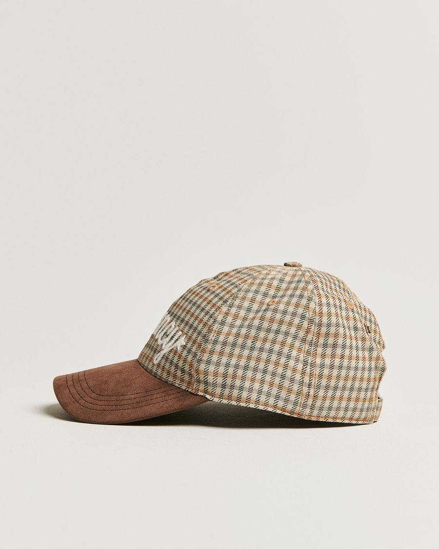 Mies | Golden Goose Deluxe Brand Alcantara Baseball Cap Brown Check | Golden Goose | Deluxe Brand Alcantara Baseball Cap Brown Check
