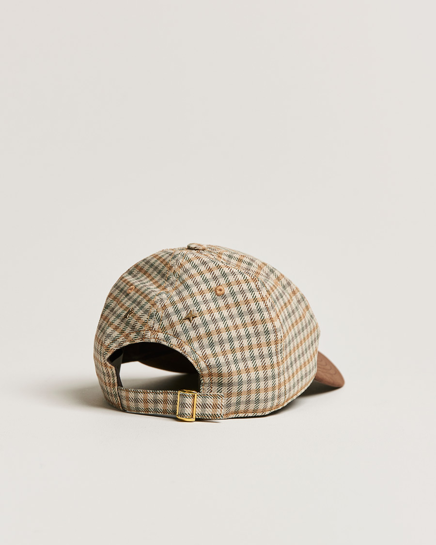 Mies | Golden Goose Deluxe Brand Alcantara Baseball Cap Brown Check | Golden Goose | Deluxe Brand Alcantara Baseball Cap Brown Check