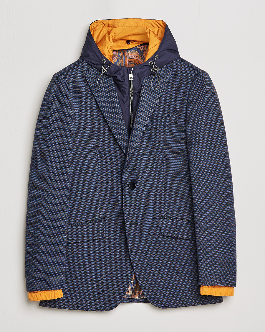 Mies | Pikkutakit | Etro | Hooded Jersey Blazer Navy