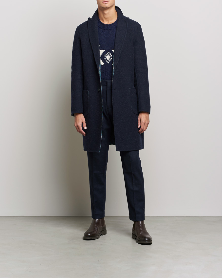 Mies | Takit | Etro | Deconstructed Reversible Coat Navy