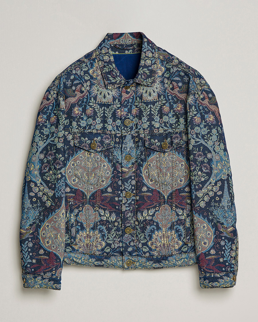 Mies | Takit | Etro | Embroidered Denim Jacket Dark Blue