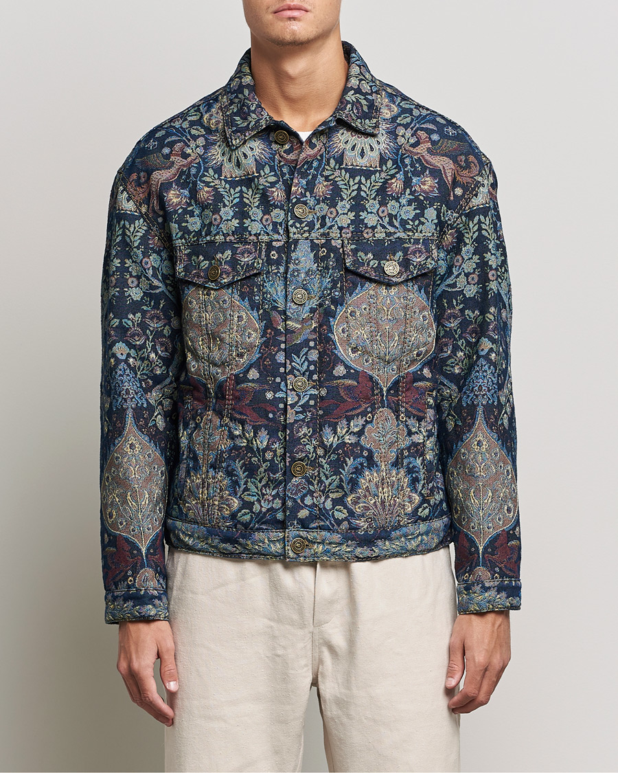 Mies | Takit | Etro | Embroidered Denim Jacket Dark Blue
