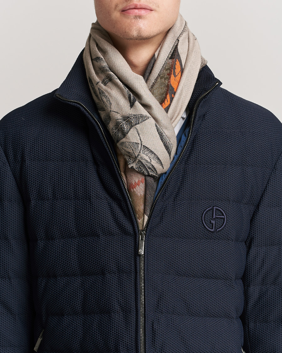 Mies | Etro Houndstooth Jacquard Scarf Black/Orange | Etro | Houndstooth Jacquard Scarf Black/Orange