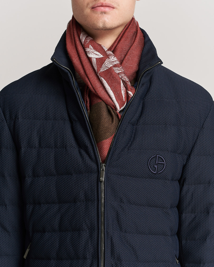 Mies | Etro Houndstooth Jacquard Scarf Burgundy/Brown | Etro | Houndstooth Jacquard Scarf Burgundy/Brown