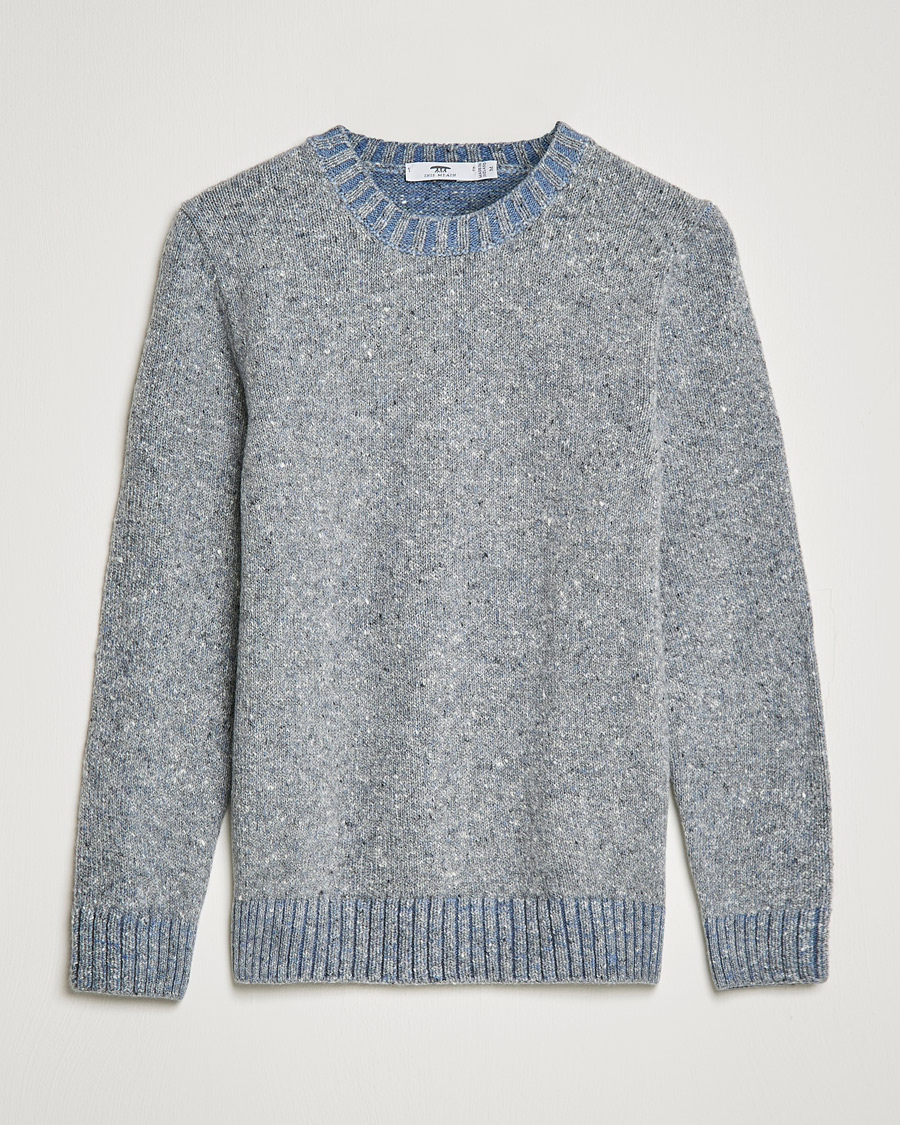 Mies | Puserot | Inis Meáin | Wool/Cashmere Crew Neck Grey/Blue