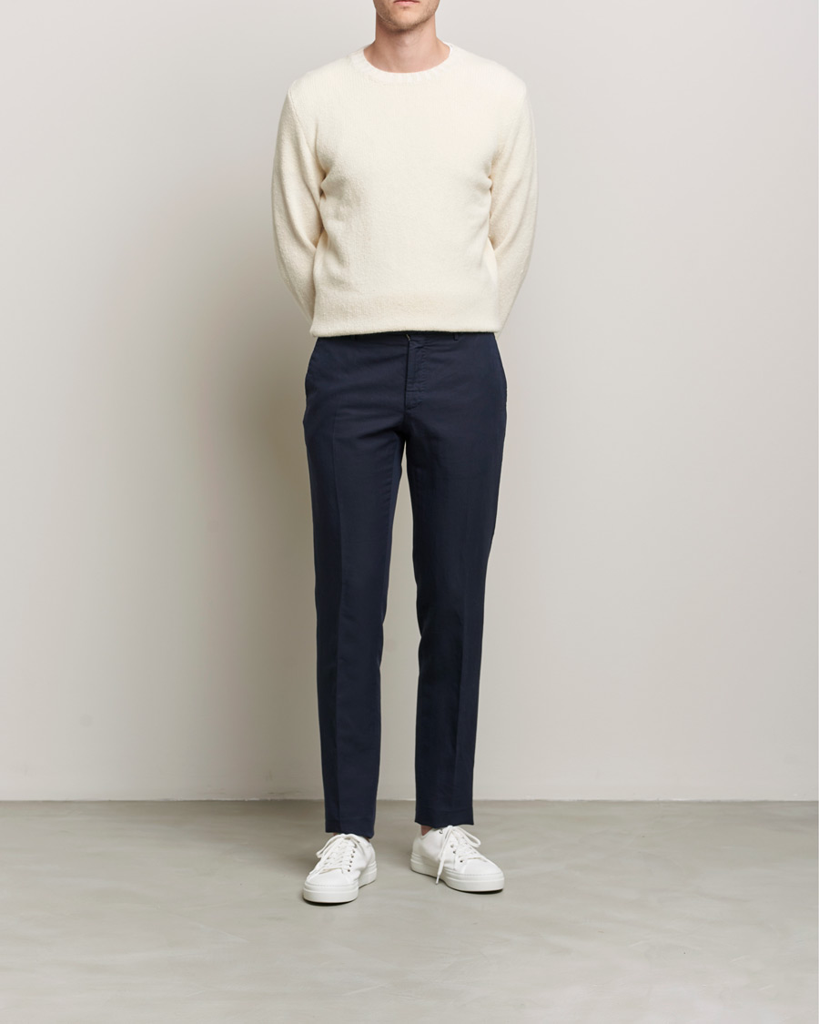 Mies | Puserot | Inis Meáin | Wool/Cashmere Crew Neck White