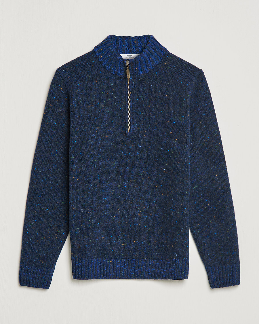 Mies | Puserot | Inis Meáin | Wool/Cashmere Half Zip Navy
