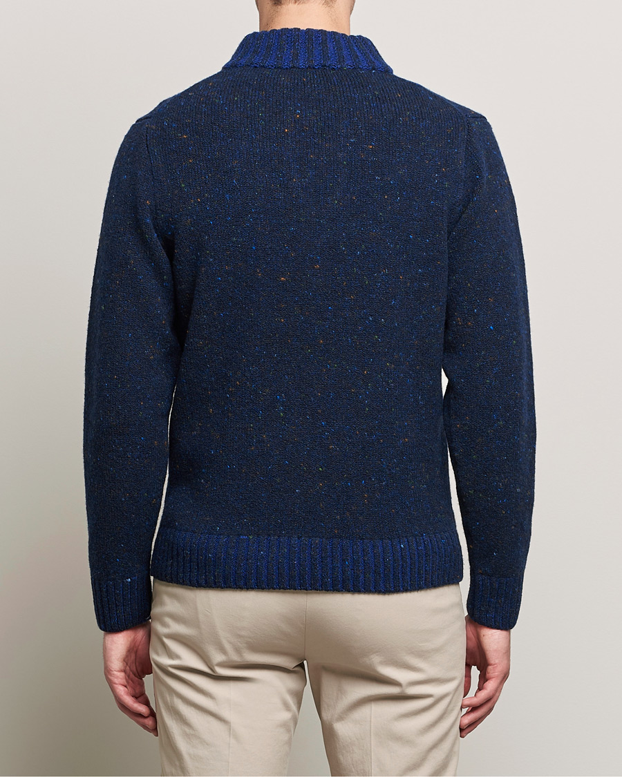 Mies | Puserot | Inis Meáin | Wool/Cashmere Half Zip Navy