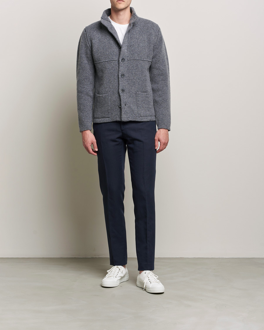 Mies | Puserot | Inis Meáin | Heavy Wool Cardigan Grey