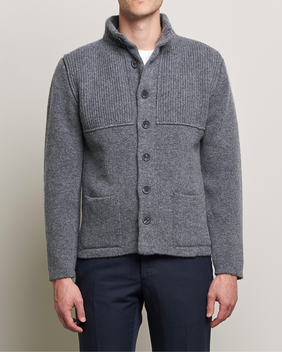 Mies | Puserot | Inis Meáin | Heavy Wool Cardigan Grey