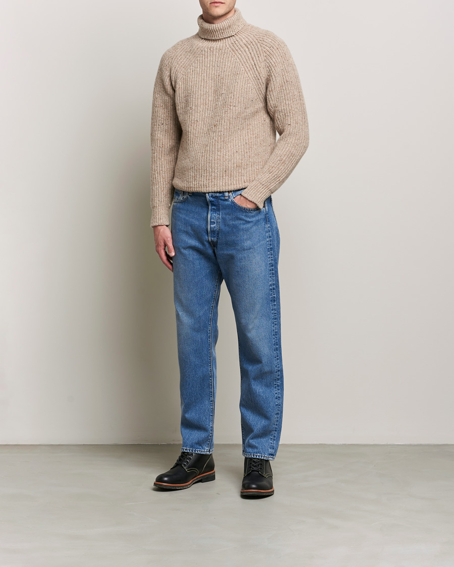 Mies | Puserot | Inis Meáin | Wool/Cashmere Boatbuilder Turtleneck Beige