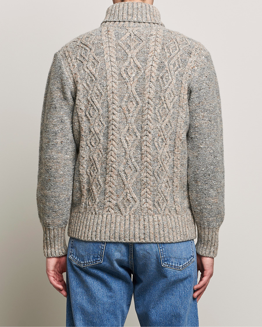 Mies | Puserot | Inis Meáin | Wool/Cashmere Aran Turtleneck Grey