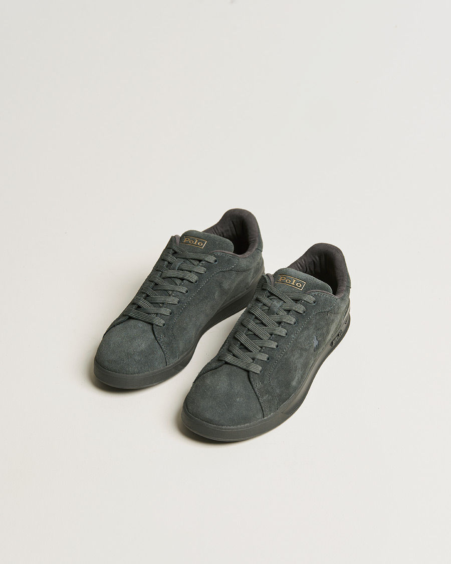 Mies | Polo Ralph Lauren Heritage Court II Suede Sneaker Charcoal Grey | Polo Ralph Lauren | Heritage Court II Suede Sneaker Charcoal Grey