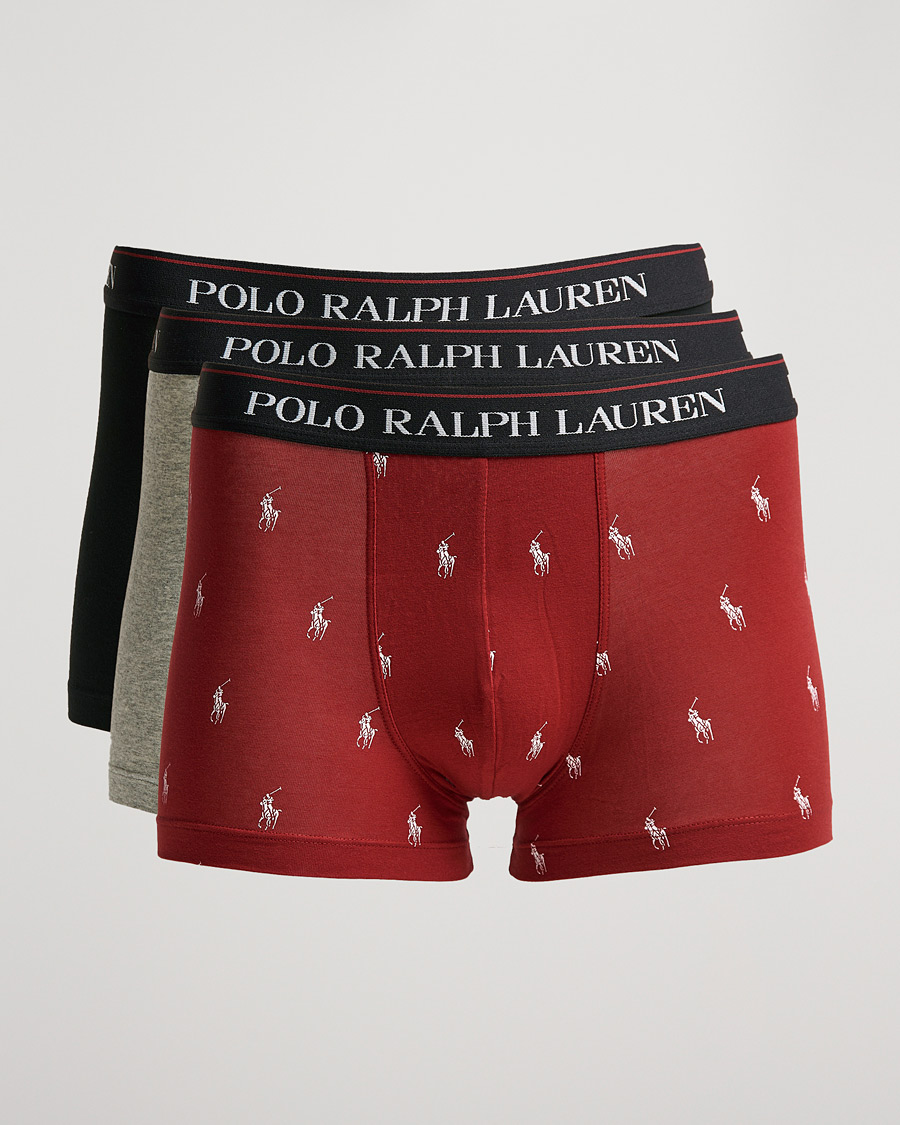 Miehet |  | Polo Ralph Lauren | 3-Pack Trunk Grey/Red Pony/Black