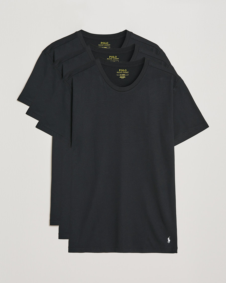 Mies | T-paidat | Polo Ralph Lauren | 3-Pack Crew Neck T-Shirt Black