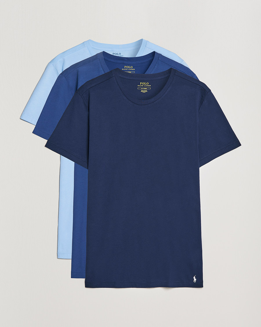 Mies | T-paidat | Polo Ralph Lauren | 3-Pack Crew Neck T-Shirt Navy/Light Navy/Elite Blue