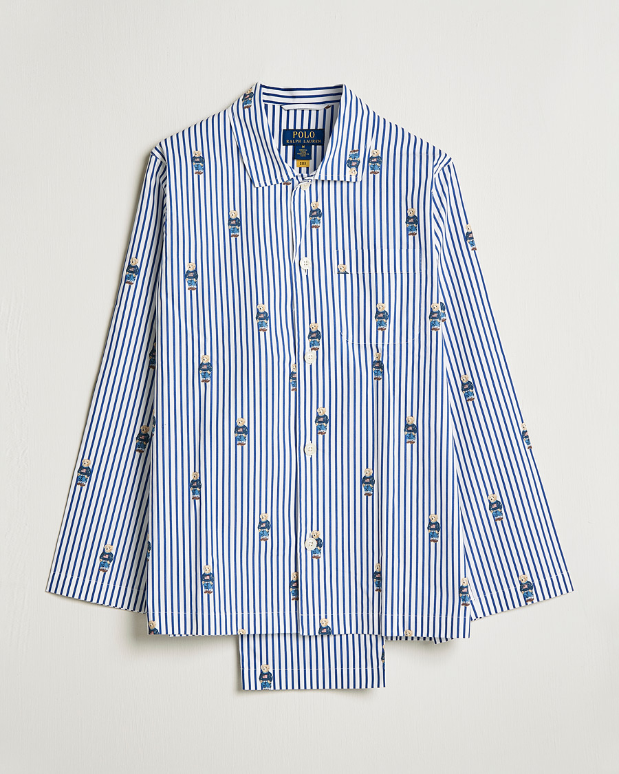 Mies | Yöpuvut ja kylpytakit | Polo Ralph Lauren | Bear Striped Pyjama Set Blue/White
