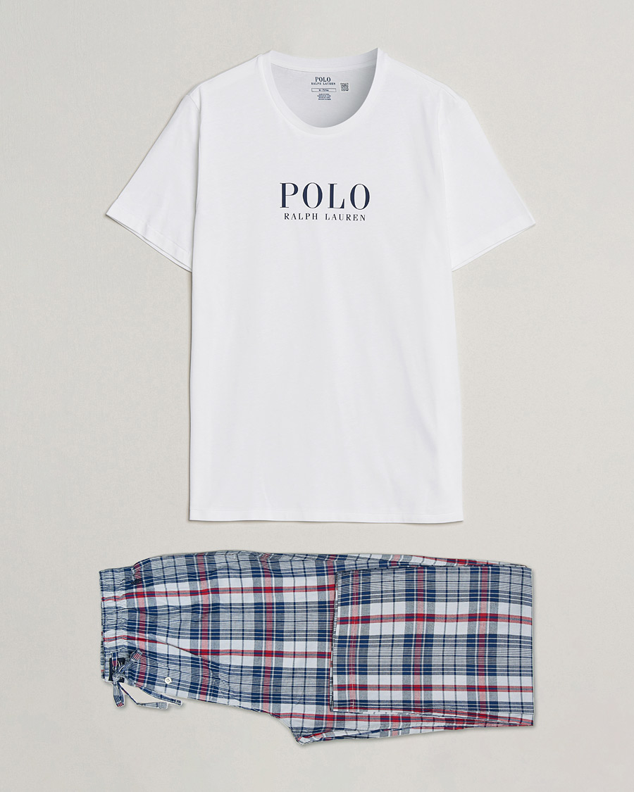 Mies | Yöpuvut ja kylpytakit | Polo Ralph Lauren | Cotton Checked Pyjama Set White/Red