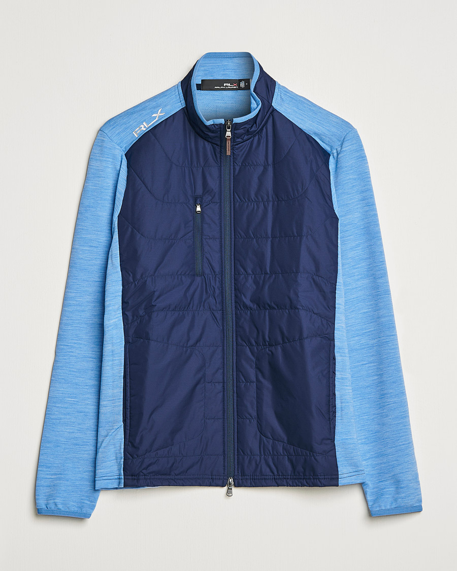Mies | Puserot | RLX Ralph Lauren | Performance Wool Full Zip Hybrid Sweater Navy/Blue