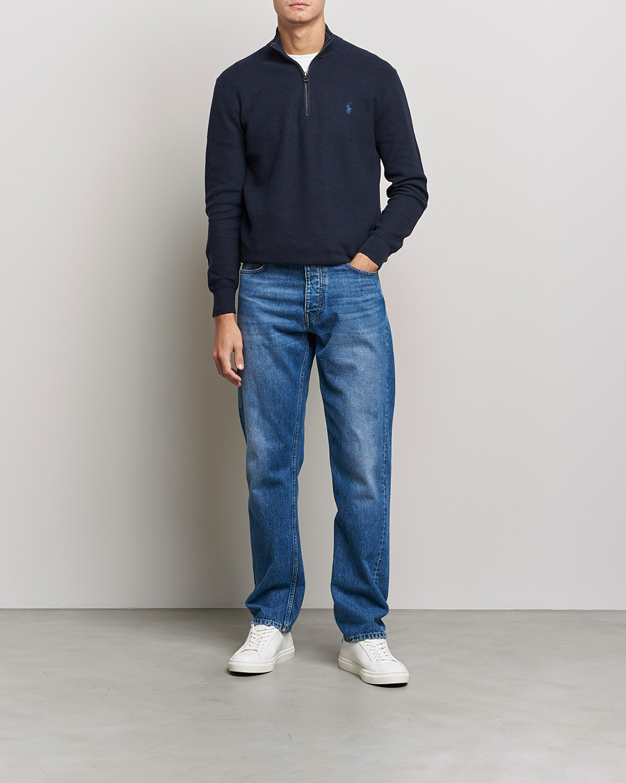Mies | Puserot | Polo Ralph Lauren | Textured Half-Zip Navy Heather