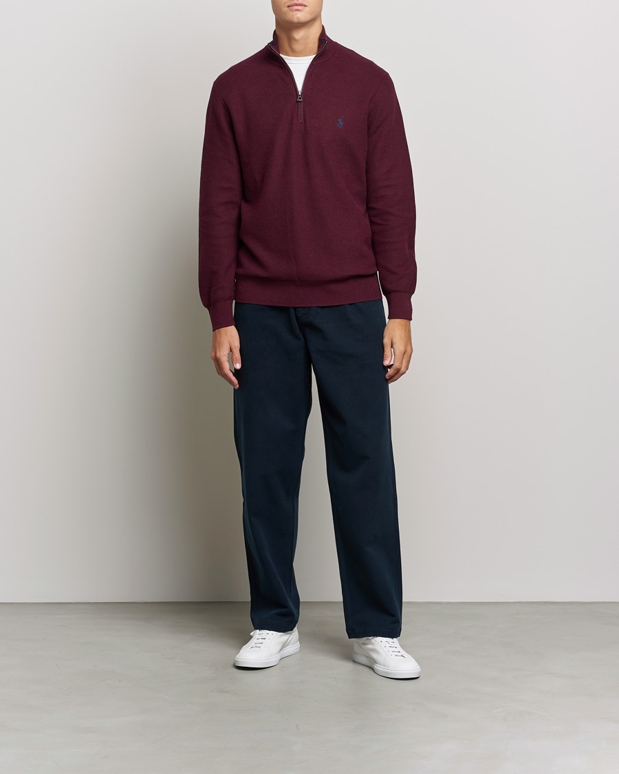 Mies | Puserot | Polo Ralph Lauren | Textured Half-Zip Aged Wine Heather