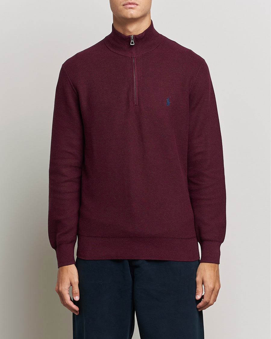 Mies | Puserot | Polo Ralph Lauren | Textured Half-Zip Aged Wine Heather
