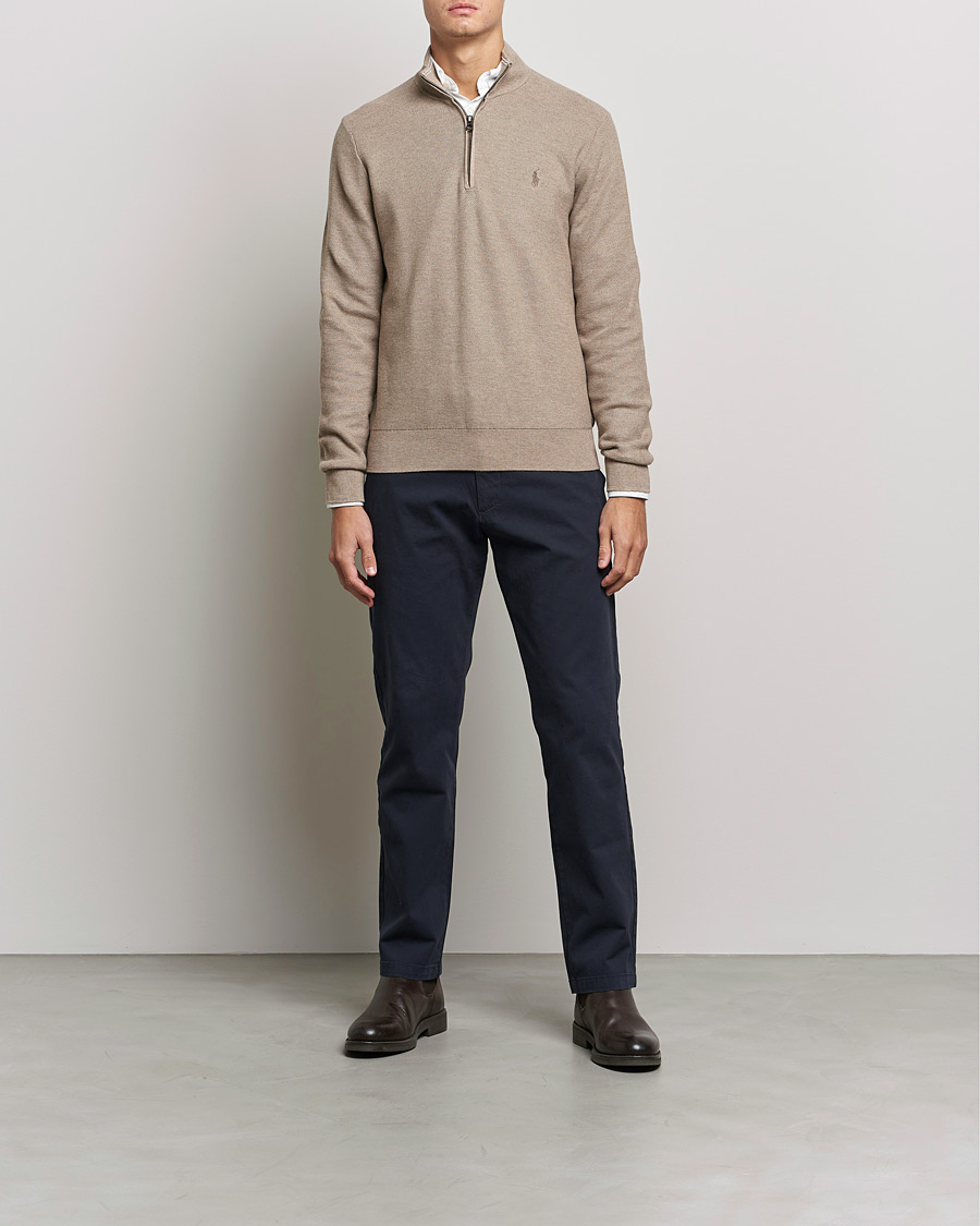 Mies | Puserot | Polo Ralph Lauren | Textured Half-Zip Honey Brown Heather