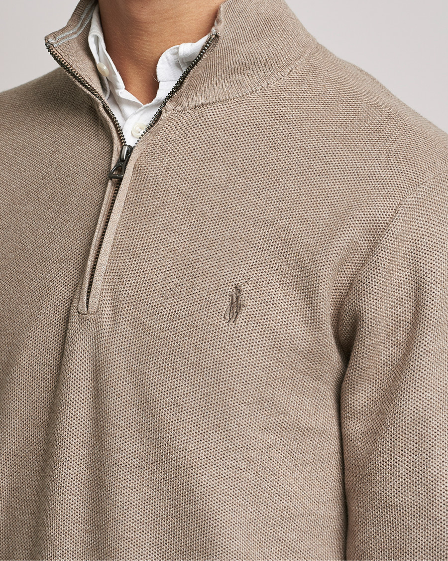 Mies | Puserot | Polo Ralph Lauren | Textured Half-Zip Honey Brown Heather