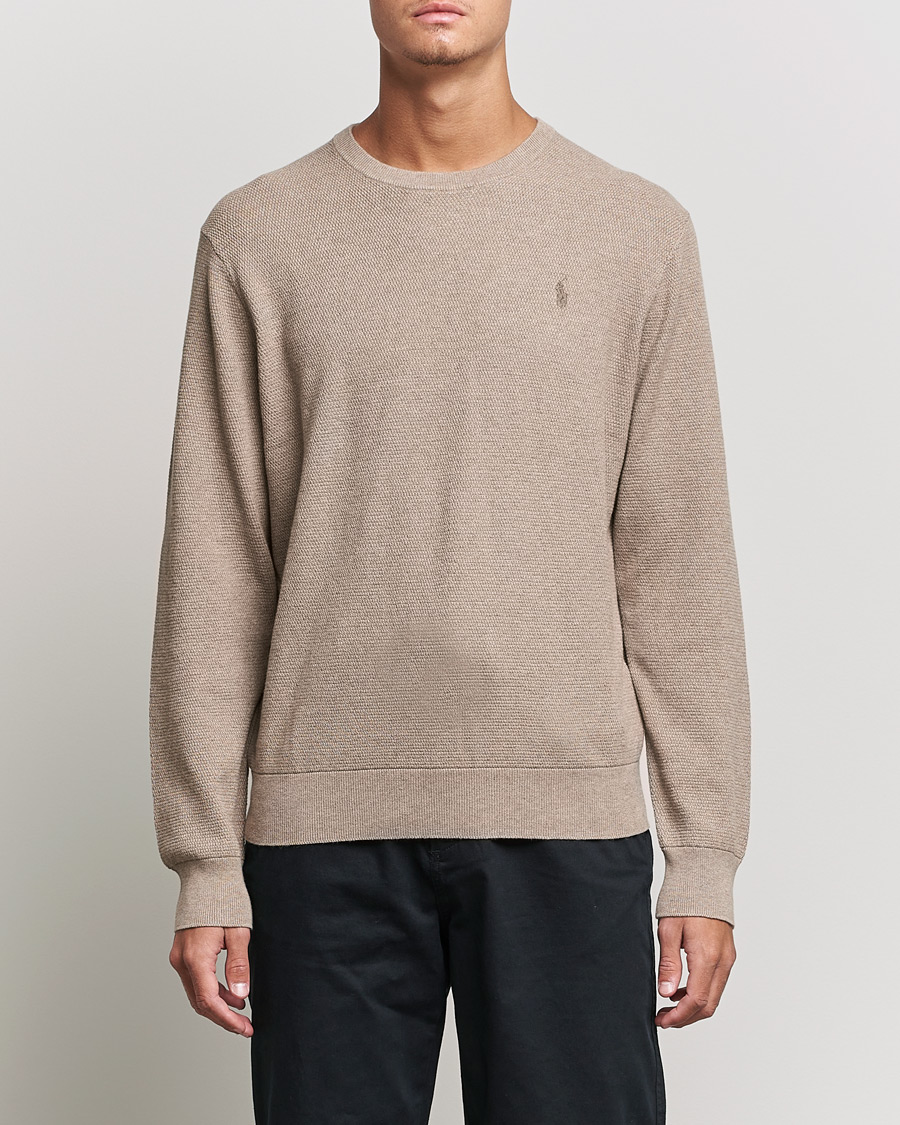 Mies |  | Polo Ralph Lauren | Textured Crew Neck Sweater Honey Brown Heather