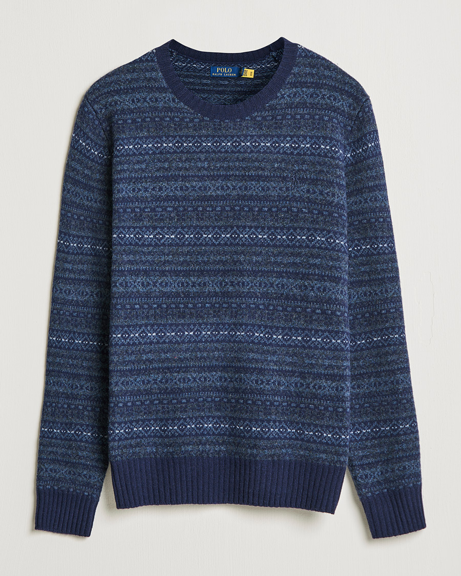 Miehet |  | Polo Ralph Lauren | Wool/Cashmere Fairisle Knitted Sweater Navy